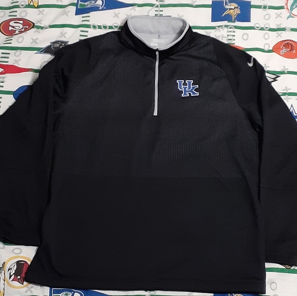 Nike Black Quarter-Zip Pullover with Blue UK Logo